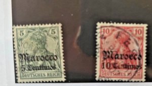 German Moroccan Stamps: 1905, Scott 21-22, used