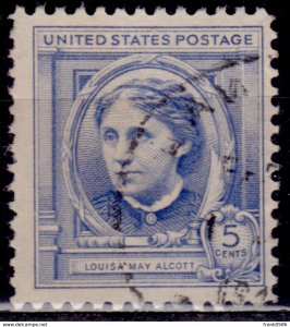 United States, 1940, Louisa May Alcott - Author, 5c, sc#862, used