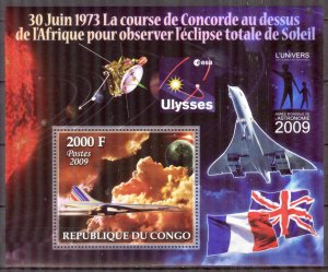 Congo 2009 Space Solar Eclipse Concorde S/S MNH