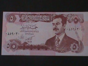 ​IRAQ CENTRAL BANK OF IRAQ-5 DINARS-UN- CIRCULATED -BANK NOTE-VF PATERM #2