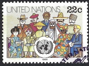 United Nations #445 22¢ Definitive (1985). Used.