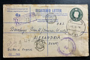 1944 Polish Field POst Office In England OAS Cover To Bank Alexandria Egypt
