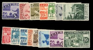 Luxembourg #B65A-Q Cat$1,100, 1935 Intellectuals, complete set, never hinged