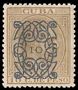 Cuba SC 116 - Surcharged Type D - MNH - 1883