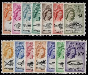 TRISTAN DA CUNHA QEII SG28-41, 1960 marine life set, LH MINT. Cat £75.