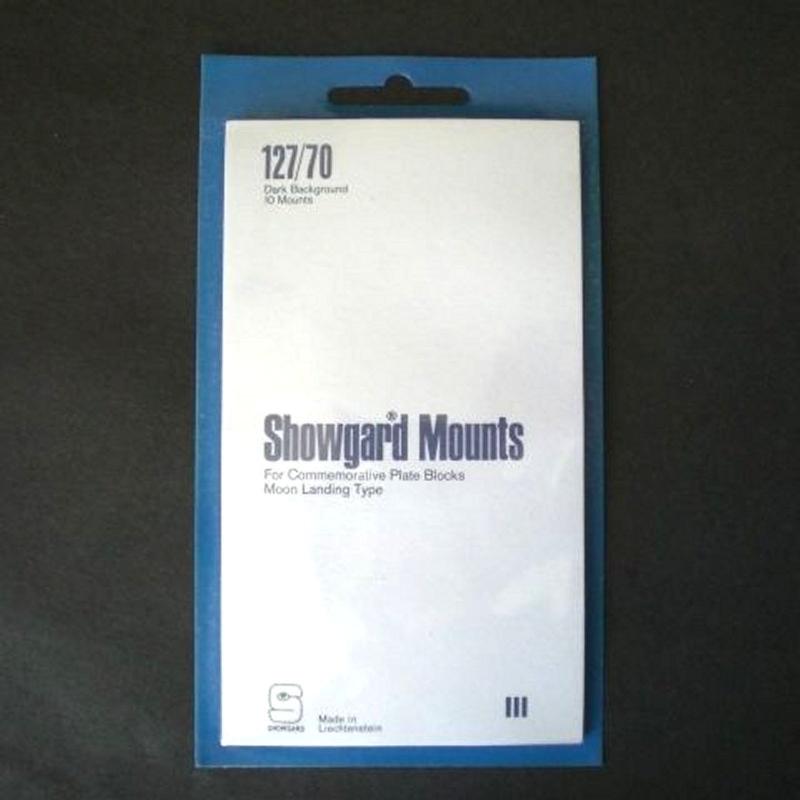 Showgard Stamp Mount Size 127/70 mm - BLACK (Pack of 10) (127x70  127mm)  PRECUT 