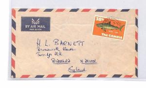 The Gambia Devon Great Britain Airmail Cover {samwells}PTS BQ216