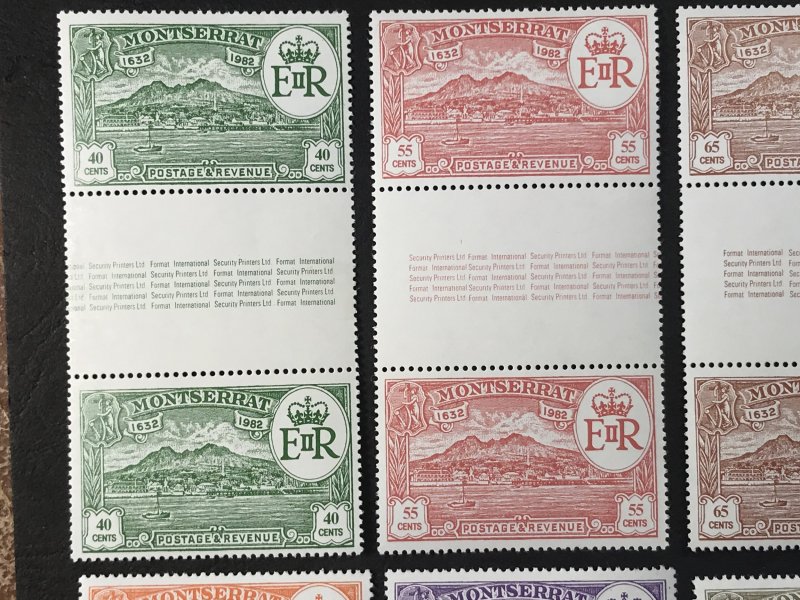 MONTSERRAT # 483A-483J-MINT/NEVER HINGED-COMPLETE SET OF GUTTER PAIRS----1982