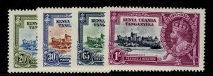 KENYA UGANDA TANGANYIKA GV SG124-127, 1935 SILVER JUBILEE set, LH MINT. Cat £10.