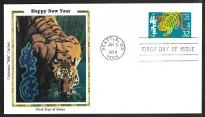 USA Sc#3179 Chinese New Year - Year of the Tiger FDC by Colorano Silk Cachet