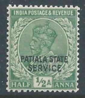 India-Convention States-Patiala #O41 NH 1/2a King George V Issue Ovptd. Pati...
