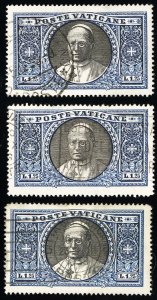 Vatican Stamps # 29 Used Lot Of 3 Scott Value $40.50