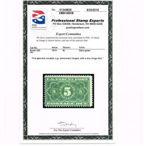 AFFORDABLE GENUINE SCOTT #JQ3 MINT OG PSE CERT 1913 5¢ PARCEL POSTAGE DUE #6366