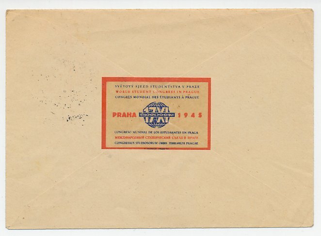 Cover / Postmark Czechoslovakia 1945 International Student Day - World Congress