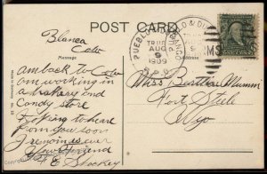 USA Colorado 1909 Pueblo Durango RPO Train Cover Trinidad Birds Eye View P 94601