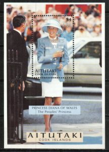 Aitutaki Stamp B55  - Princess Diana surcharged for Charities