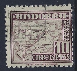 Andorra, Scott #49; 10p Map, Used