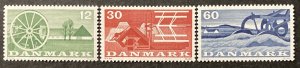 Denmark 1960 #371-3, Farm Equipment, MNH.