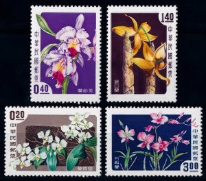 RO China- Taiwan 1958 Beautiful Orchids in Natural Colors (4v Cpt) MNH CV$22