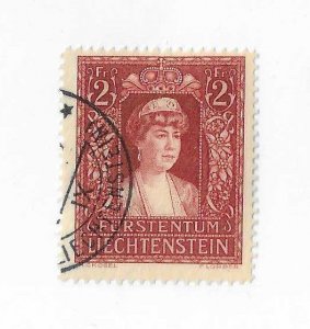 Liechtenstein Sc #130   2Fr  red brown  top value  used VF