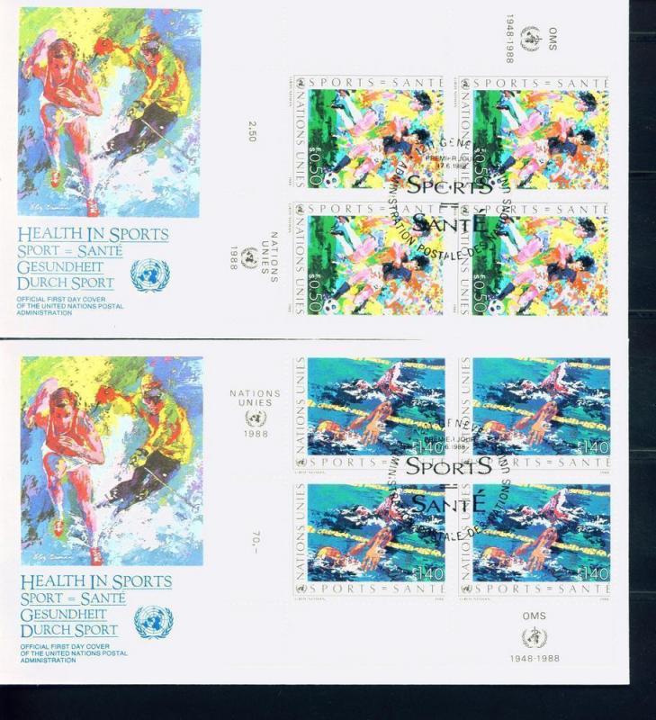 169-70  FDC Geneva Inscription Blocks