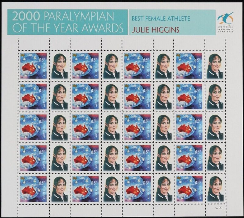 AUSTRALIA 2000 Paralympian of the Year $9 SES set. MNH **. (7).