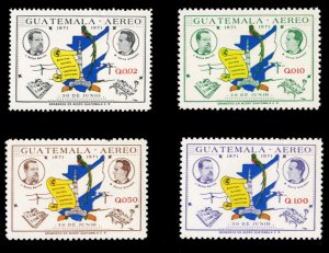 Guatemala #C460-463 Cat$22.30, 1971 Centenary of the Revolution, set of four,...