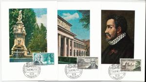 63744  - SPAIN - POSTAL HISTORY: set of 3 MAXIMUM CARD 1973 -  ARCHITECTURE