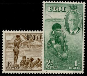 FIJI GVI SG276-277, 1951 health stamps set, FINE USED.