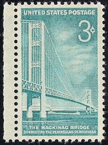 1109 3 cents Mackinac Bridge (1958) Stamp Mint OG NH EGRADED VF 84