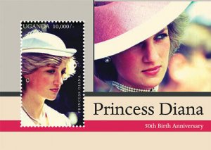 Uganda 2012 - PRINCESS DIANA - Souvenir Stamp Sheet - Scott #1963 - MNH