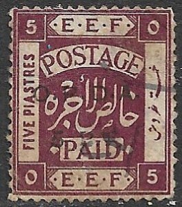 PALESTINE c1920 1PT on 1pi OPDA Revenue Bale 191 Used