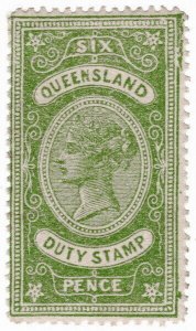 (I.B) Australia - Queensland Revenue : Stamp Duty 6d (1892)