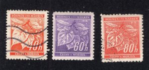 Bohemia & Moravia 1942 1.20k carmine Hitler, Scott 69 used, value = 30c