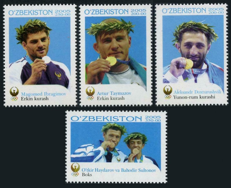 Uzbekistan 432-435,MNH. Olympics Athhens-2004.Medalists:Wrestling,Boxing.