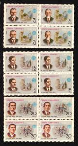 MEDICAL HEALTH  MICROSCOPE EUROPA CEPT TURKEY #145-2147 MNH BLOCK OF 4 CV$25