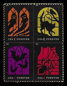PCBstamps  US #5420/5423a Block $2.20(4x{55c})Spooky Silhouetted, MNH