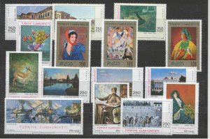 Turkey MNH lot Painting/1970-73/15v/SCV16.10