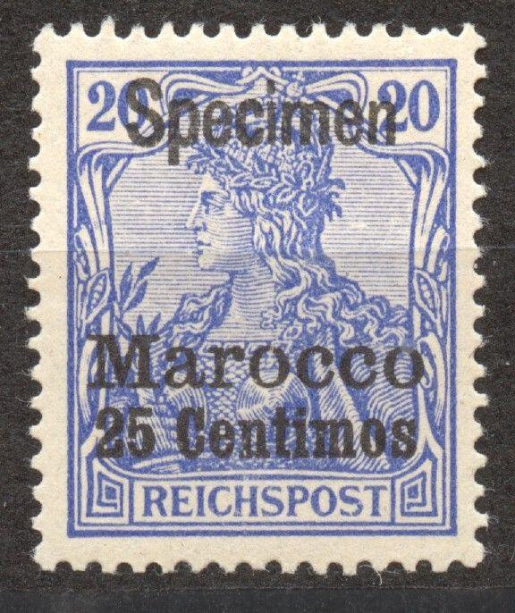 Morocco 1900, German Offices, SPECIMEN, 25 Ct. Germania, MVLH