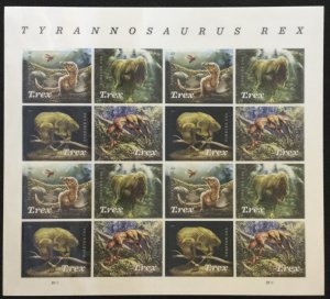 US #5410-5413 (5413a) Sheet of 16 (.55) Tyrannosaurus Rex