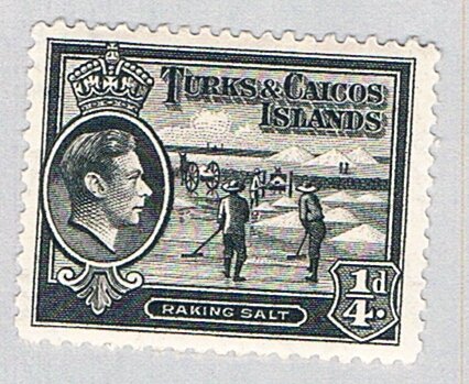 Turks and Caicos 78 MLH Raking Salt 1938 (BP73918)