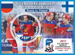 Stamps. Sports. Ice Hockey 2017 year 6 sheets perforated