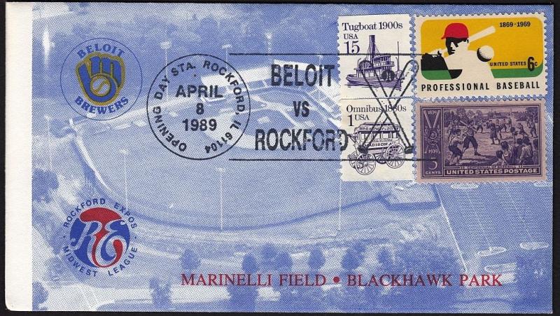 1988 Inaugural Professional Baseball Game, Beloit vs Rockford