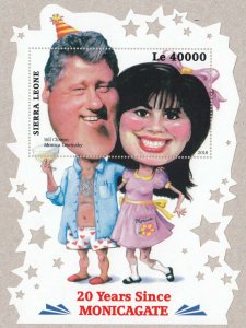 Sierra Leone Famous People Stamps 2018 MNH Bill Clinton Monica Lewinsky 1v S/S