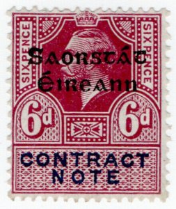 (I.B) George V Revenue : Ireland Contract Note 6d (Free State OP)