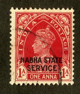 INDIA-NABHA STATE O39 USED BIN $1.00