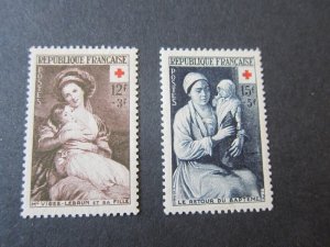 France 1953 Sc B282-3 set MH