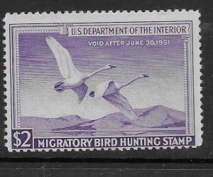 US #RW17 1950 $2 Federal Duck Stamp (U?)* violet