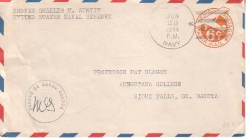 United States, Airmail, Postal Stationery, Fleet P.O., Censored