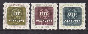 Portugal 950-52 MNH 1965 ITU International Telecommunication Union Centennial 